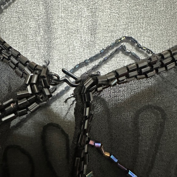 Vintage Sheer Beaded Open‎ Jacket Blouse Womens 3X Plus Size Cocktail Party Chic - Picture 6 of 12